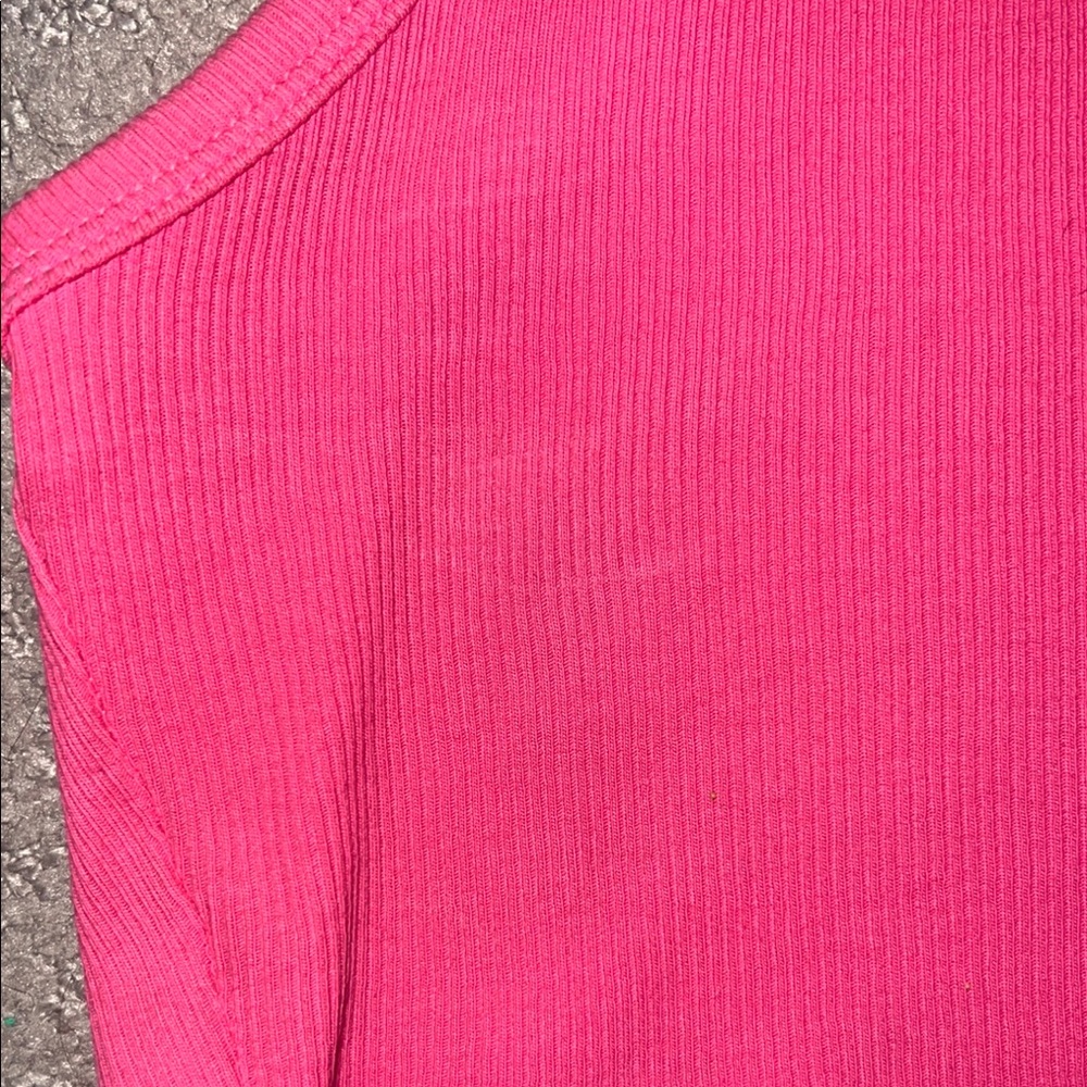 Zara Pink Ribbed Crop Top - Picture 4 of 7